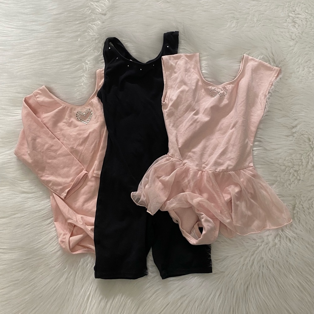 THREE! Just Imagine Black & Pink Leotards Sz Small